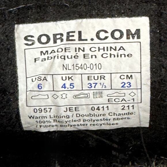 Sorel Women's-Joan Of Arctic Tall Snow Winter Boots Black Warm Faux Fur-Size 6 - Picture 6 of 7